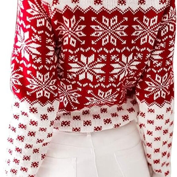 Women's Seasonal Knitted Sweater Long Sleeve Crew Neck - Picture 3 of 5